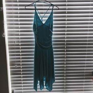 Blue dress, size, not sure ,brand wrapper